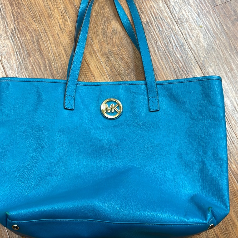 Michael Kors blue tote bag